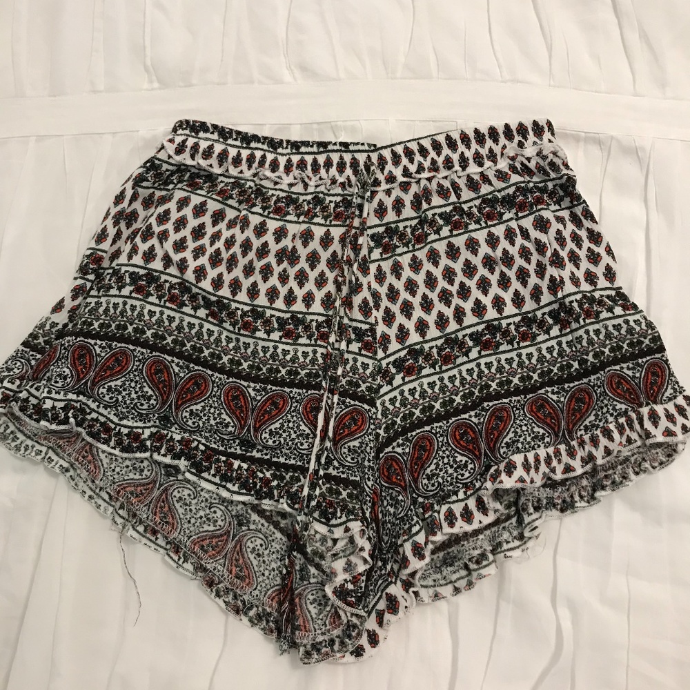 Patterned Drawstring Shorts